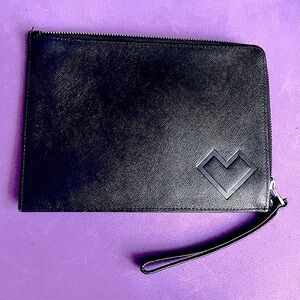 Barney New York Saffiano Leather Clutch Wristlet